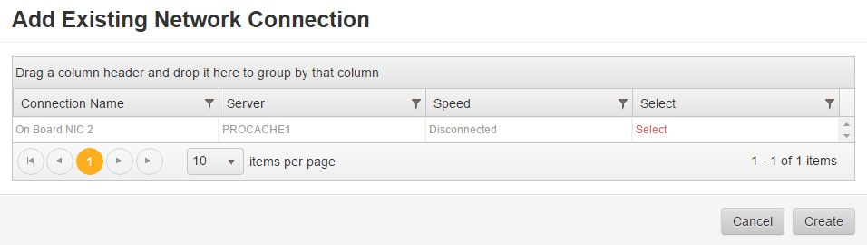 add existing network connection