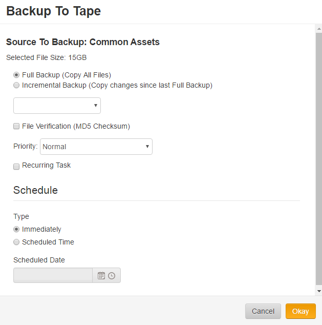 backup to tape
