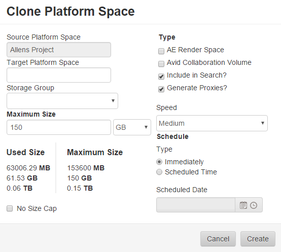 clone platform space