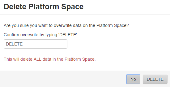 delete platform space