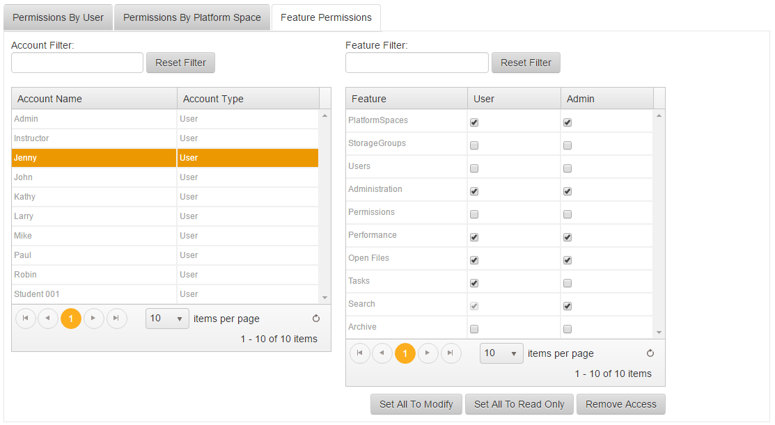 feature permissions