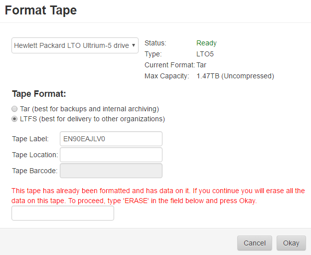 format tape