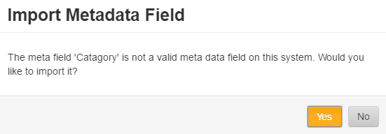 import metadata field