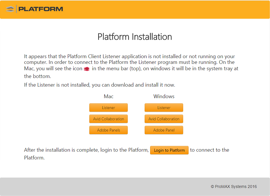 installing the platform listener