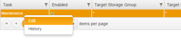 maintenance grid right click options