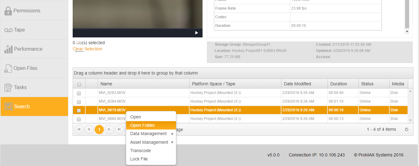open folder