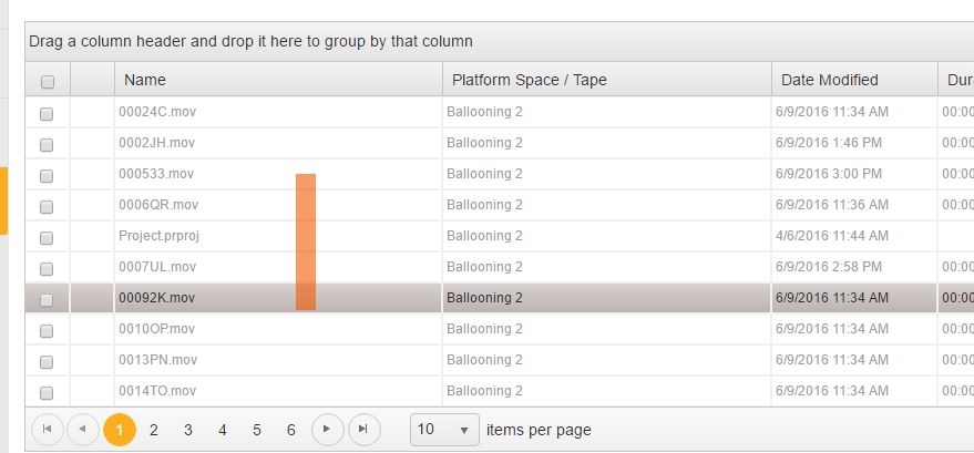 slect multiple row click and drag