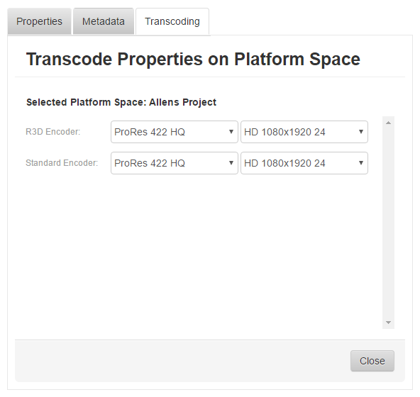transcode properties