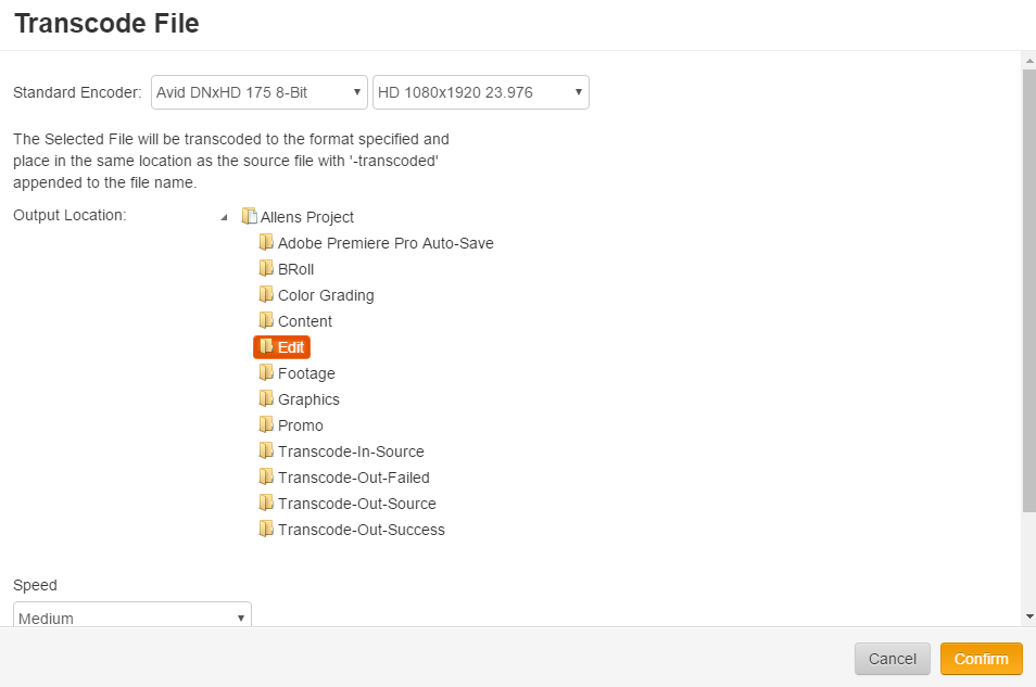 transcode file